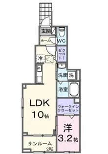 ヒカルサ西東京向台ウエスト【1階】の間取り