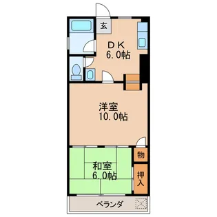 コーポオオサワII【2階】の間取り