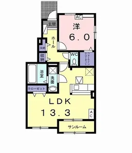 ロイヤルオアシスII【1階】の間取り