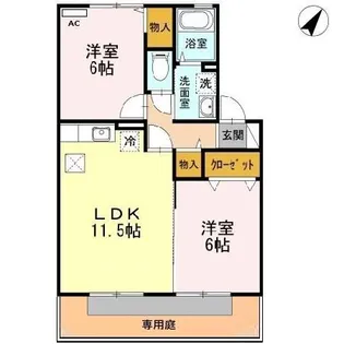 ボヌールC【1階】の間取り