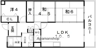 プリムローズ岸和田【2階】の間取り
