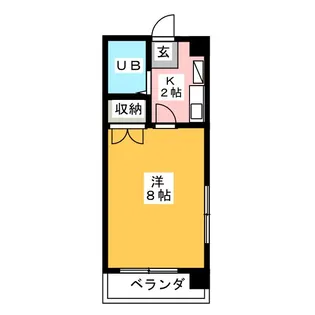 フォンティーヌ内田橋【1階】の間取り