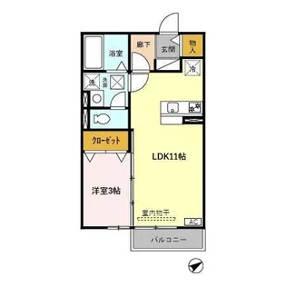 タウンコートくろい駅東 III【1階】の間取り