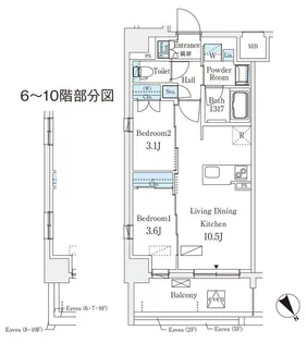 エル・セレーノ横浜【8階】の間取り