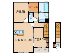 レヴェール砧【2階】の間取り