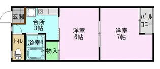 第1コーポハッピーセブン【1階】の間取り