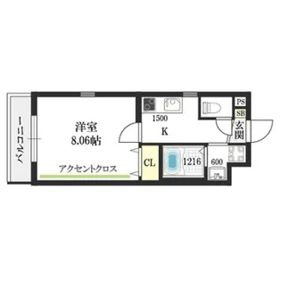 ウエストコクーン阿倍野【2階】の間取り