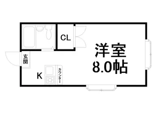 カサディアン衣笠【2階】の間取り