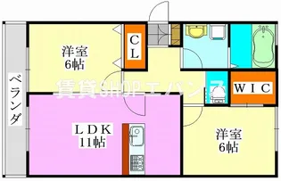 カミングヒル【2階】の間取り