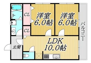 南武庫之荘ハイツ【1階】の間取り