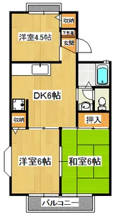 サンヴィレッヂ宮久保B棟【1階】の間取り