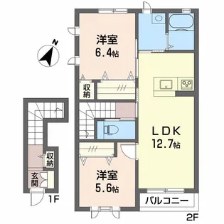 シャーメゾンさくら【2階】の間取り