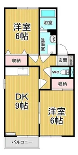 ハイステージさつきB【2階】の間取り