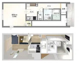 Bloom Kao(ブルーム ケーエーオー)【1階】の間取り