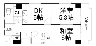 カサパルコ敷津【4階】の間取り