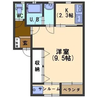 コモドシャレー【1階】の間取り