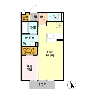 アクアベーネB【1階】の間取り