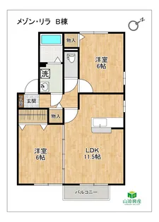 メゾン・リラB「2LDK」【1階】の間取り