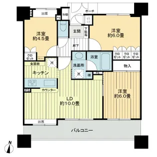 ナイスシティアリーナ北仙台【9階】の間取り