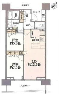 HARUMI FLAG SUN VILLAGE C棟【2階】の間取り