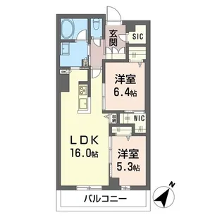 シモンイーストミソノ【3階】の間取り