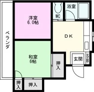 2DKの間取り画像