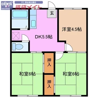 ファミーユ新町【1階】の間取り