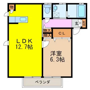 フォンテーヌT&H C【2階】の間取り