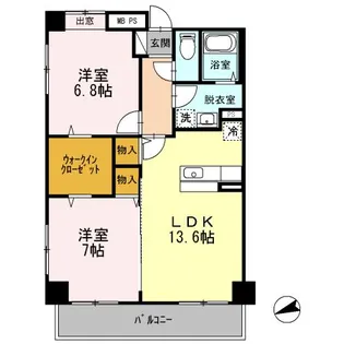 ファミールマンションひらた【4階】の間取り