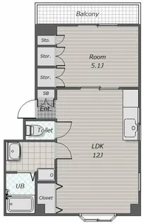 ☆マンションテンリュウ【4階】の間取り