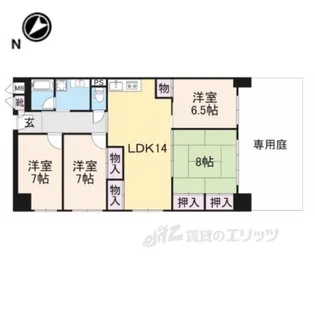 桂川ハイツ4号館【1階】の間取り