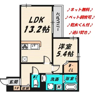 スペチアーレ赤川【3階】の間取り