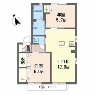 シャーメゾン神原C棟【2階】の間取り