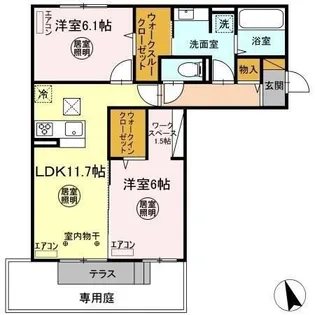 サクシード高浜 B【1階】の間取り