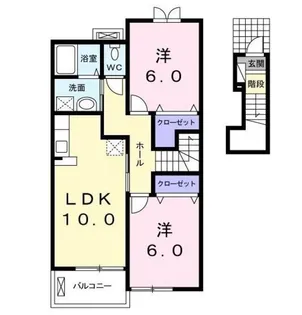 2LDKの間取り画像