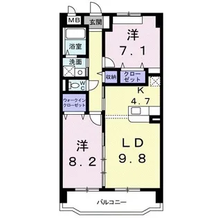 岐阜県岐阜市東鶉2【マンション】の間取り