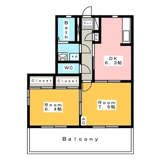 エステートII B【1階】の間取り