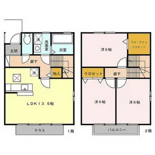 リビングタウン姫子C【2階】の間取り