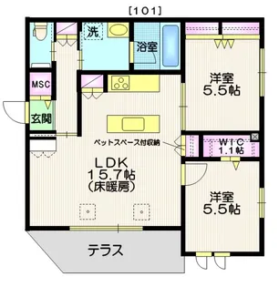 ソフィネス等々力Duo【1階】の間取り