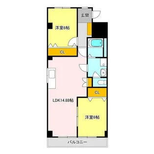 あさひレジデンス三番館【4階】の間取り