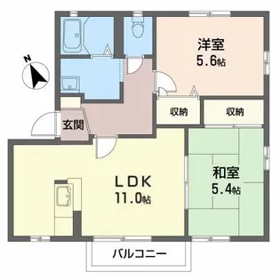 ラ・フィールド B【2階】の間取り