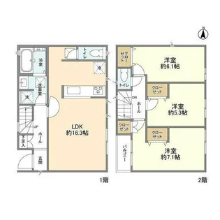 神奈川県平塚市袖ケ浜【一戸建】の間取り
