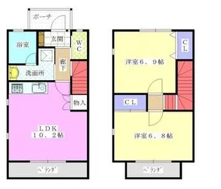 愛知県東海市加木屋町小家ノ脇【アパート】の間取り