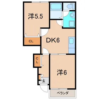 スカイガーデンI【1階】の間取り