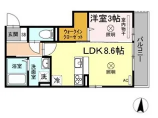 ウィング A棟【2階】の間取り
