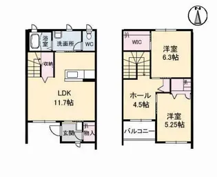 シャーメゾン水呑【1階】の間取り