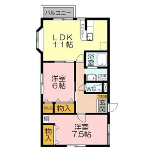 アイリス・クシマB棟【1階】の間取り
