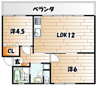 ユートピア葛原【2階】の間取り