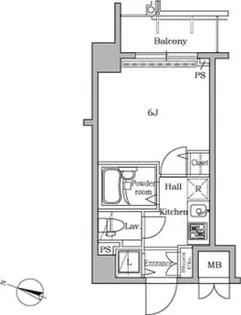 レジディア広尾II【6階】の間取り