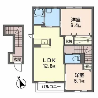 グランアージュB【2階】の間取り